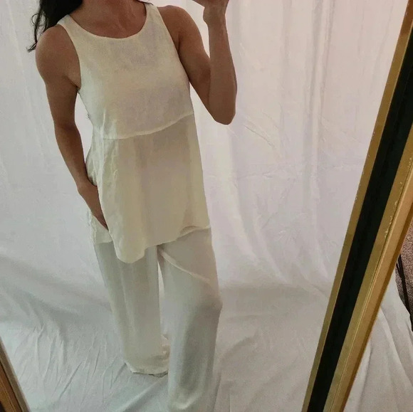 MADEWELL white cream sleeveless blouse crewneck professional romantic flirty - Picture 9 of 9